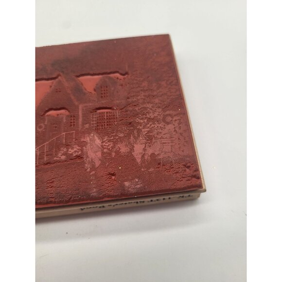 Thomas Kinkade VTG TK-112T Skater's Pond Heritage Farms Series Rubber Stamp 90s - Picture 9 of 11